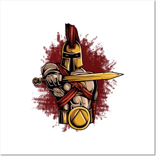 Gold Red knight Wall Art by Made the Cut